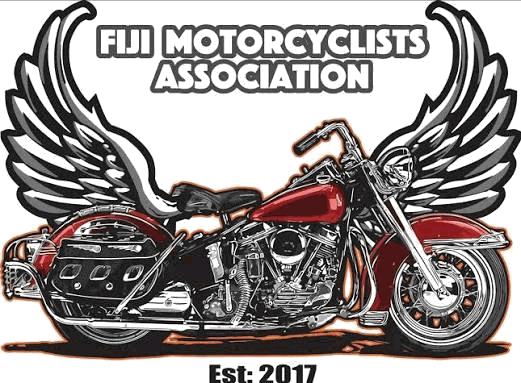 Fiji Motorcyclists Association crest — winged motorcycle emblem